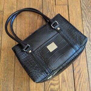 Vintage Y2k Small Faux Crocodile Patent Leather Handbag Purse